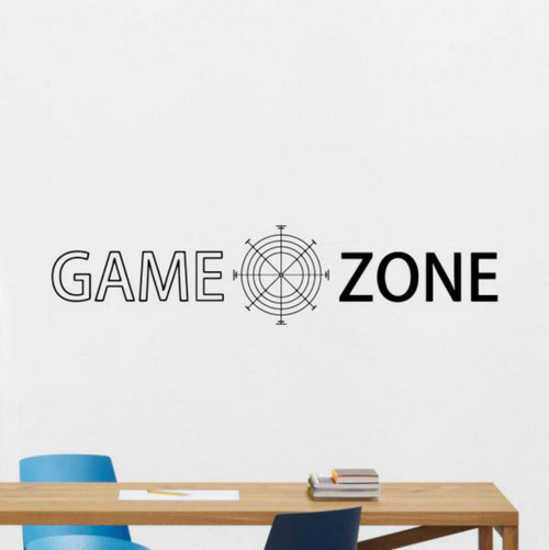 Game Zone Wall Decal Gamer Wall Sign Quote Vinyl Poster Gamer Room Sign Video Games Wall Art Gaming Room Decor Sticker Home Popular Quotes Mural Removable Print 1124