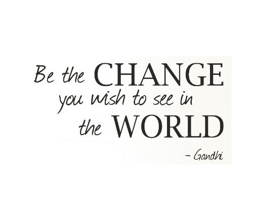 Dailinming PVC Wall Stickers Wall Sticker Decal Quote Vinyl Art Lettering Removable Be The Change Gandhi 91X48CM