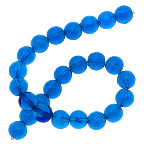 Czech Glass Druk 25-Piece Round Beads, 8mm, Capri Blue