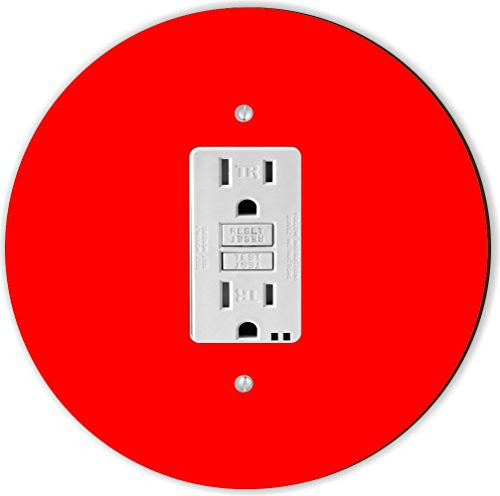 Rikki Knight RND-GFISINGLE-164 Round Single GFI Light Switch Plate, Red