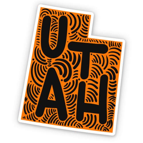 GT Graphics Utah Shape Cute Letters Native Local - 3" Vinyl Sticker - for Car Laptop I-Pad Phone Helmet Hard Hat - Waterproof Decal
