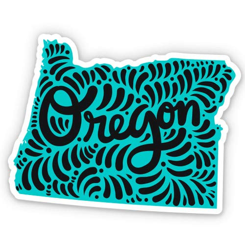 GT Graphics Oregon Shape Cute Letters Native Local - 5" Vinyl Sticker - for Car Laptop I-Pad - Waterproof Decal