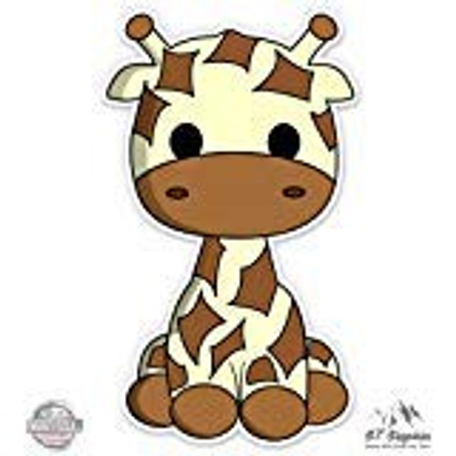 Cute Giraffe - 3" Vinyl Sticker - for Car Laptop I-Pad Phone Helmet Hard Hat - Waterproof Decal