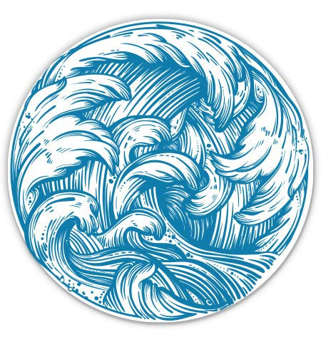 GT Graphics Ocean Wave Beautiful - 5" Vinyl Sticker - for Car Laptop I-Pad - Waterproof Decal