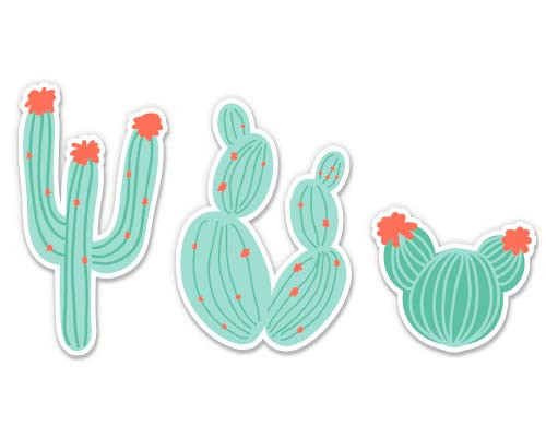 GT Graphics Set of 3 Cute Cacti Cactus Trendy Cute - 4" Each Vinyl Stickers - for Car Laptop I-Pad - Waterproof Decals GT Graphics Set of 3 Cute Cacti Cactus Trendy Cute - 4" Each Vinyl Stickers - for Car Laptop I-Pad - Waterproof Decals