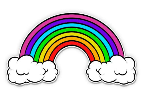 GT Graphics Rainbow Clouds Cute - 3" Vinyl Sticker - for Car Laptop I-Pad Phone Helmet Hard Hat - Waterproof Decal