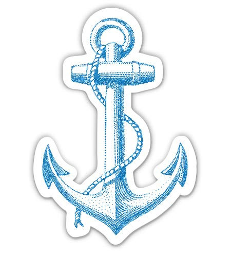 GT Graphics Anchor Blue Nautical - 3" Vinyl Sticker - for Car Laptop I-Pad Phone Helmet Hard Hat - Waterproof Decal