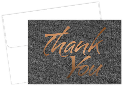 Great Papers! Suit Foil Thank You Note Card, Copper Foil, 50 count, 4.875" x 3.375" (2015124)