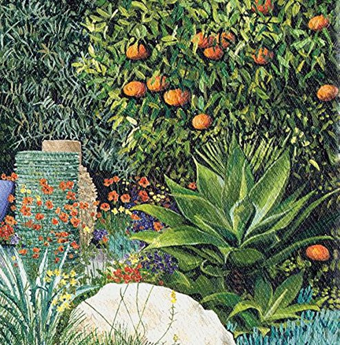 Susan Entwistle Art Monaco Garden II Greetings Cards, 15 cm x 15 cm, Paper, Multicolour, 15 x 15 x 1 cm