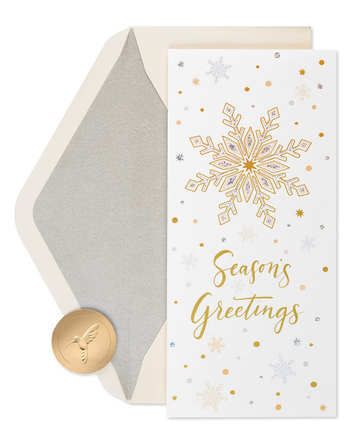 Papyrus Holiday Cards Boxed with Envelopes, Sending Wishes, Snowflakes (16-Count)