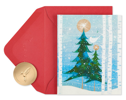 Papyrus Christmas Cards Boxed with Envelopes, Peace and Happiness, Glitter-Free Snowbird (20-Count)