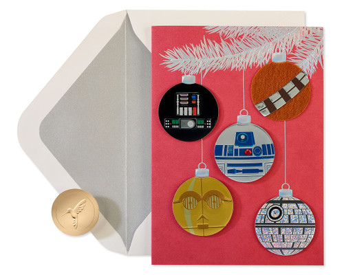 Papyrus Christmas Cards Boxed, Glitter-Free Star Wars Holiday Ornaments (8-Count)