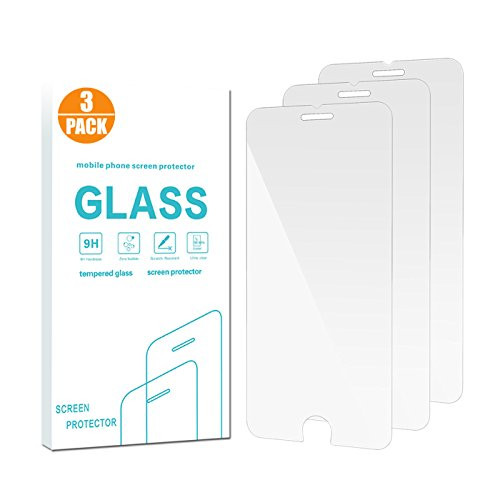 pehael Screen Protector for iPhone 8 Plus iPhone 7 Plus, High Definition Tempered Glass Screen [3 Pack]