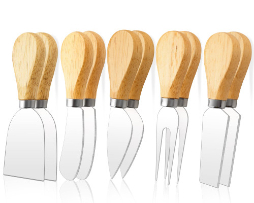 10Pcs Cheese Knives, Premium Cheese Knife Set for Charcuterie Board, Mini Stainless Steel Cheese Knife, Cheese Spreader, Cheese Fork with Wooden Handle for Charcuterie Serving Knife 10Pcs Cheese Knives, Premium Cheese Knife Set for Charcuterie Board, Mini Stainless Steel Cheese Knife, Cheese Spreader, Cheese Fork with Wooden Handle for Charcuterie Serving Knife