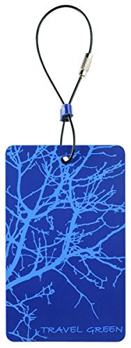 Lewis N Clark Travel Green Luggage Tag, Branches, Blue