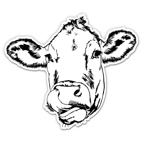 Cow Sticker - 3" Laptop Sticker - Waterproof Vinyl for Car, Phone, Water Bottle - Country Farm Decal