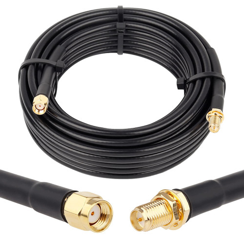 XRDS -RF 25ft RP-SMA Male to RP-SMA Female Coax Cable, RG58 RP-SMA WiFi Antenna Extension Coax Cable for WiFi LAN Router Wireless Network Card Adapte