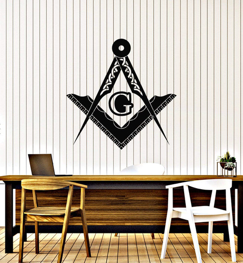 Large Vinyl Wall Decal Freemasons Art Masonic Sign Symbol Decor Stickers Mural (g4888) Black Large Vinyl Wall Decal Freemasons Art Masonic Sign Symbol Decor Stickers Mural (g4888) Black