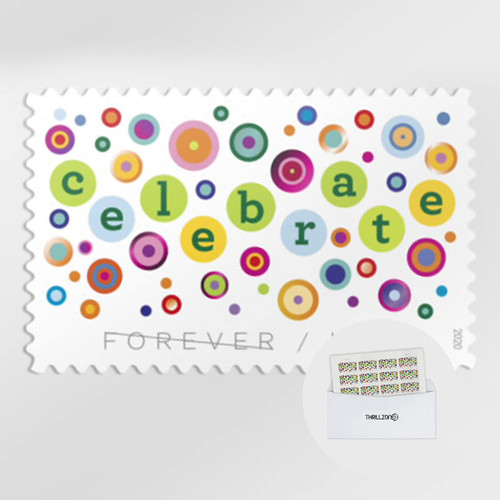 US Postal Let's Celebrate Forever First Class Postage Mailing Stamps for Invitation Wedding Celebration Party Love Valentines Graduation Announcement RSVP Scott 5434 (2 Sheet of 20) - TZ Envelope