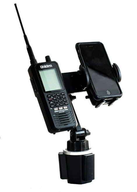 Lido Cup Holder Mount for Uniden SDS100 and BCD436HP and Smart Phone