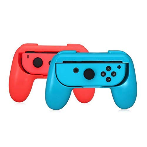 OSTENT 2 x Handle Holder Grip Kit for Nintendo Switch Joy-Con Controller Color Red and Green