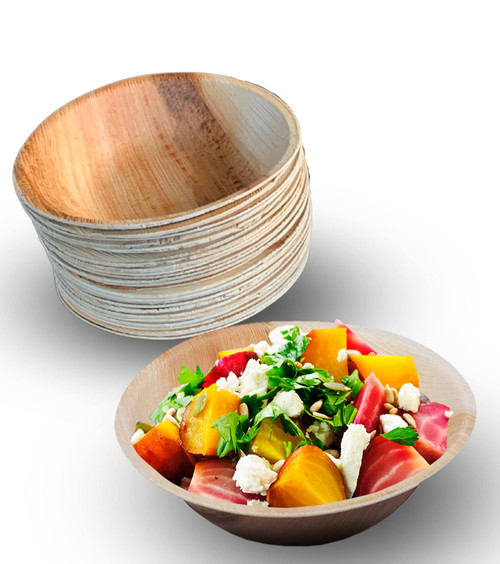 7.5" Round Bowls Palm Leaf Bowls Better than Bamboo & Paper Bowls Disposable Bowls, Compostable, Biodegradable, Eco-Friendly Heavy Duty Party Bowls Microwave Safe for Wedding & Events (25 Pack)