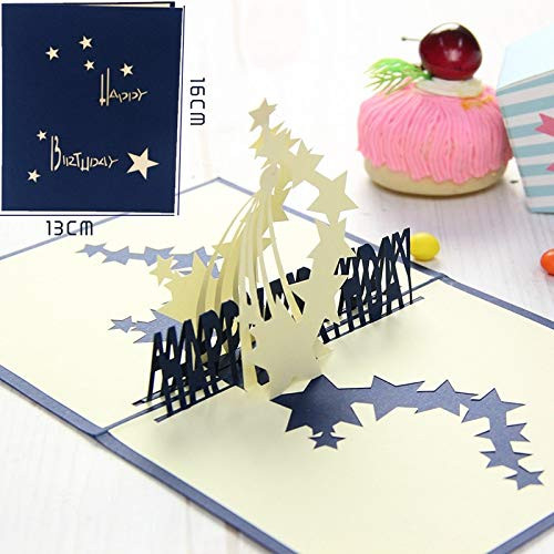 xinchenglove Birthday Party Stereo Greeting Card Clown Cake Creative 3D Handmade Paper Carving Thanksgiving Card Gift Greeting Card (AB455,1pcs)