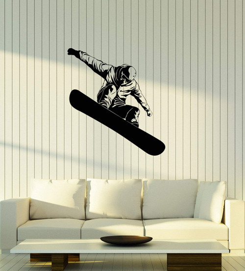 Vinyl Wall Decal Snowboarder Winter Extreme Sports Snowboarding Interior Stickers Mural Large Decor (ig5830) Black Vinyl Wall Decal Snowboarder Winter Extreme Sports Snowboarding Interior Stickers Mural Large Decor (ig5830) Black