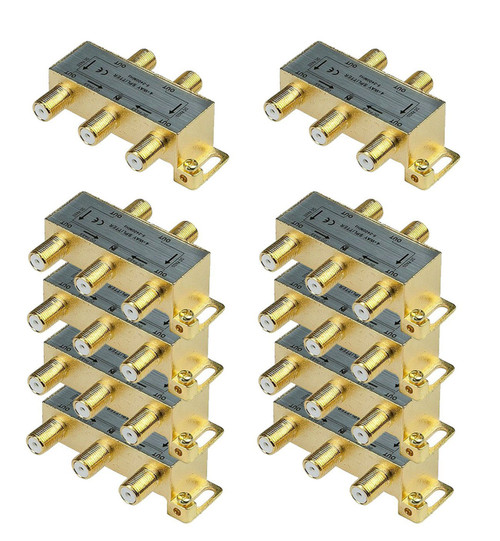 iMBAPrice 110015-10 (10-Pack) Glod Plated 2.4 Ghz 4-Way Coaxial Cable Splitter F-Type Screw for Video Satellite Splitter/VCR/Cable Splitter/TV Splitter/Antenna Splitter/RG6 Splitter iMBAPrice 110015-10 (10-Pack) Glod Plated 2.4 Ghz 4-Way Coaxial Cable Splitter F-Type Screw for Video Satellite Splitter/VCR/Cable Splitter/TV Splitter/Antenna Splitter/RG6 Splitter