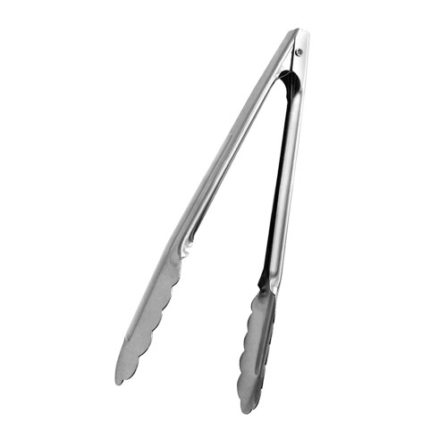 12-Inch Stainless Steel Utility Tong, Heavy Duty Kitchen/Serving Tong with Scalloped Gripping Edge