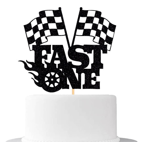 WRACKKIAR Fast One Cake Topper-1st Birthday - Topper For Photo Booth Props & Backdrop Cake-Chequered Flag Race Car Themed Suppllies-1st Decor Boy or girl WRACKKIAR Fast One Cake Topper-1st Birthday - Topper For Photo Booth Props & Backdrop Cake-Chequered Flag Race Car Themed Suppllies-1st Decor Boy or girl
