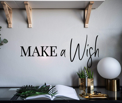 Vinyl Wall Decal Lettering Make A Wish Phrase Words Stickers Mural 28.5 in x 12 in gz047 Vinyl Wall Decal Lettering Make A Wish Phrase Words Stickers Mural 28.5 in x 12 in gz047