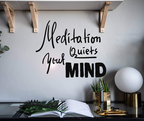 Vinyl Wall Decal Phrase Quote Meditation Quiet Your Mind Stickers Mural 22.5 in x 18 in gz092 Vinyl Wall Decal Phrase Quote Meditation Quiet Your Mind Stickers Mural 22.5 in x 18 in gz092