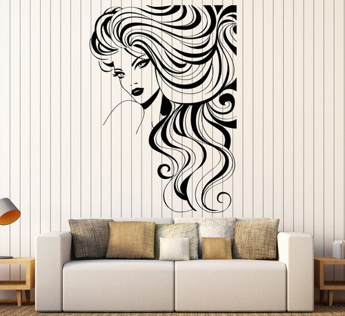 Vinyl Wall Decal Beautiful Fashion Girl Model Beauty Hair Salon Stickers Large Decor (1136ig) Black Vinyl Wall Decal Beautiful Fashion Girl Model Beauty Hair Salon Stickers Large Decor (1136ig) Black