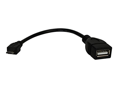 QVS CC2218XMF USB Adapter - 6 in - 5 Pin Micro-USB Type B (M) to 4 Pin USB Type A (F), Black