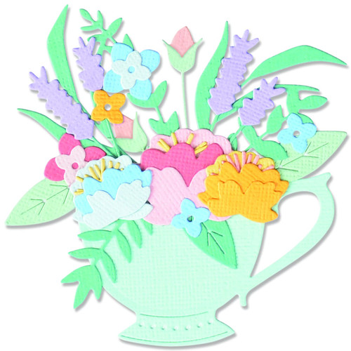 Sizzix Thinlits Die Set 10PK Tea Time by Olivia Rose, 665806, Multicolor