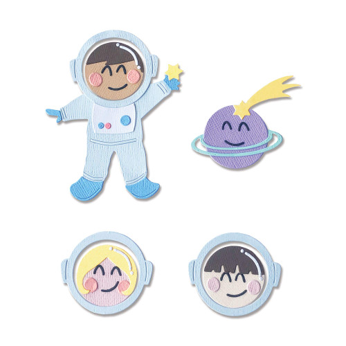 Sizzix Thinlits Die 665090 Astronaut by Olivia Rose 13 Pack, Multicolor