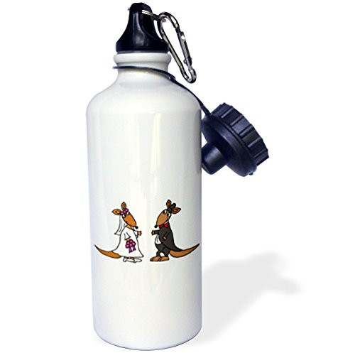 3dRose wb_201786_1 Funny Kangaroo Bride And Groom Wedding Design Sports Water Bottle, 21Oz, Multicolored 3dRose wb_201786_1 Funny Kangaroo Bride And Groom Wedding Design Sports Water Bottle, 21Oz, Multicolored