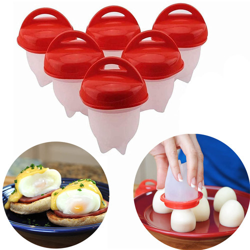 LANJILIFE Egg Cooker - Hard Boiled Eggs without the Shell, 6PCS/Set Egg Poachers Cooker Silicone Non-stick Egg Boiler Cookers,Silicone Boiled Steamer Eggies, BPA Free LANJILIFE Egg Cooker - Hard Boiled Eggs without the Shell, 6PCS/Set Egg Poachers Cooker Silicone Non-stick Egg Boiler Cookers,Silicone Boiled Steamer Eggies, BPA Free