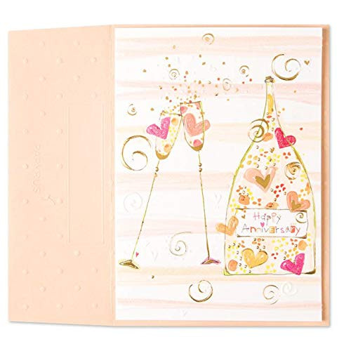Papyrus Anniversary Cards Champagne Bottle And Flutes, 1 Ea