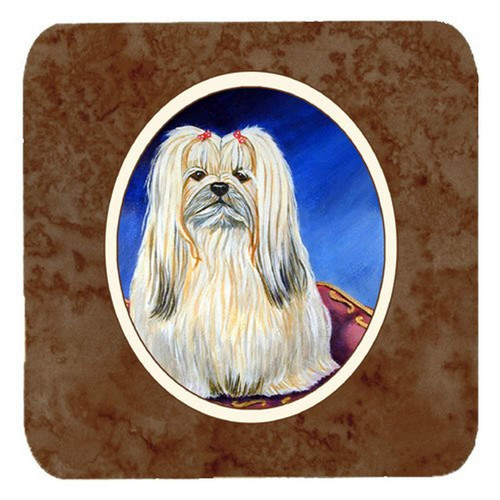 Caroline's Treasures Lhasa Apso Foam Coasters (Set of 4), 3.5", Multicolor