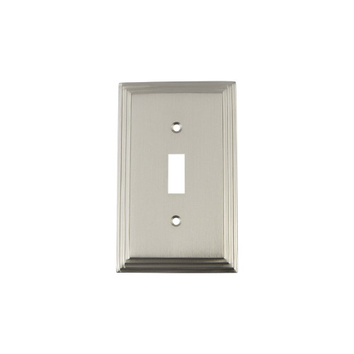 Nostalgic Warehouse 720022 Deco Switch Plate with Single Toggle, Satin Nickel
