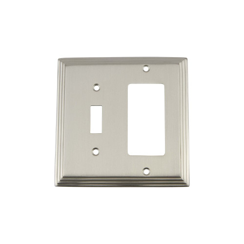Nostalgic Warehouse 720030 Deco Switch Plate with Toggle and Rocker, Satin Nickel