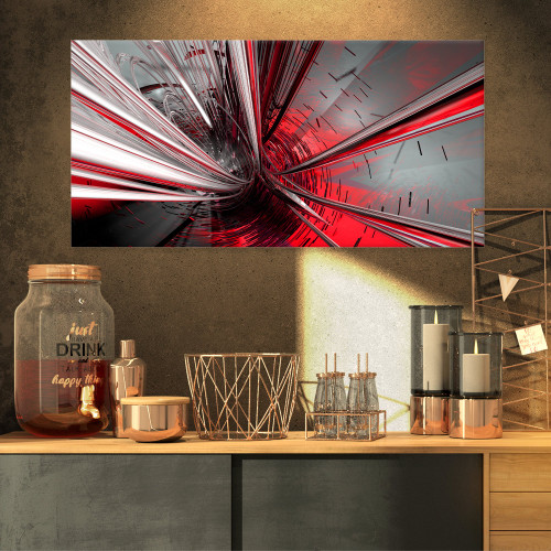 Designart PT9201 32 16 Fractal 3D Deep into Middle Abstract Art Canvas Print, 32" x 16", Red Designart PT9201 32 16 Fractal 3D Deep into Middle Abstract Art Canvas Print, 32" x 16", Red