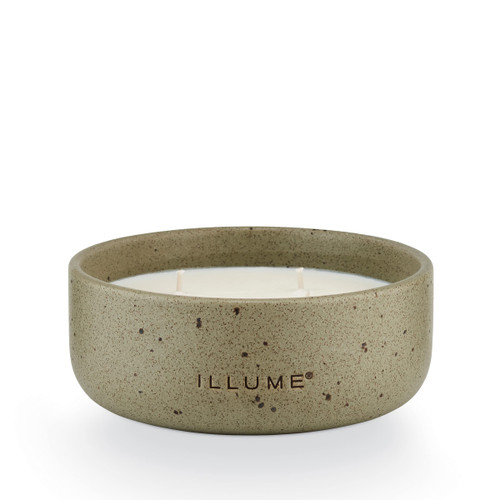Illume Elemental Collection Eucalyptus Ylang Small Candle Outdoor Ceramic, 7" L x 4" W x 2" H