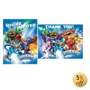 Skylanders Invite Thank You Note Cards (8 each) Invitations Birthday Party
