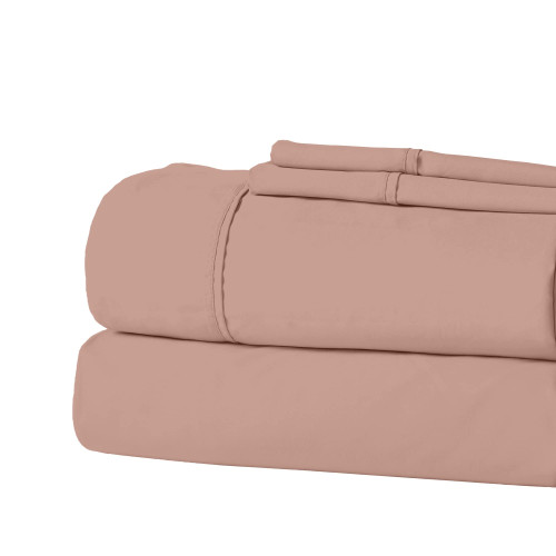 Modern Threads Soft Microfiber Solid Sheets - Luxurious Microfiber Bed Sheets - Includes Flat Sheet, Fitted Sheet with Deep Pockets, & Pillowcases Rose King