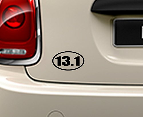 13.1 Mile Half Marathon Black SK8/Surf/Snow/Water/Bike/Brands Automotive Decal/Bumper Sticker