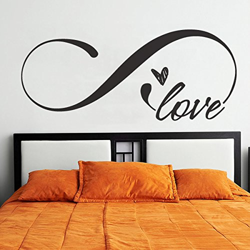 Love Infinity Symbol Wall Decal Love Infinity Loop Wall Quote Vinyl Wall Sticker Home Art Decoration Black