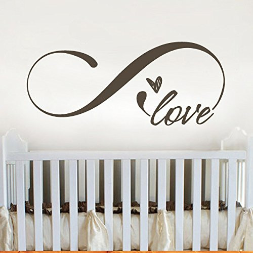 DigTour WallArt Vinyl Love Decal Love Infinity Symbol Wall Quote Love Wall Sticker Mural Graphic Home Art Decor Black